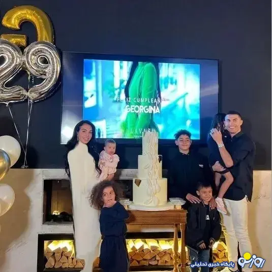 آلبوم تولد جورجینا؛ کیک ۳طبقه سوپرلاکچری سفارشی رونالدو با تم سفیدمشکی و دیزاین خاص و اروپایی